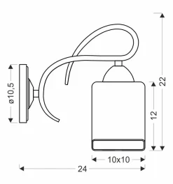Kinkiet Italo lampa chromowy 1x40W E27  klosz srebrny
