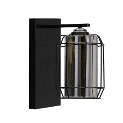 Kinkiet Jonera lampa czarny p25 1x40W  E27 klosz dymiony