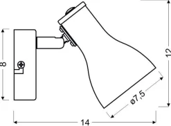 Kinkiet Julie 1x40W E14 szary