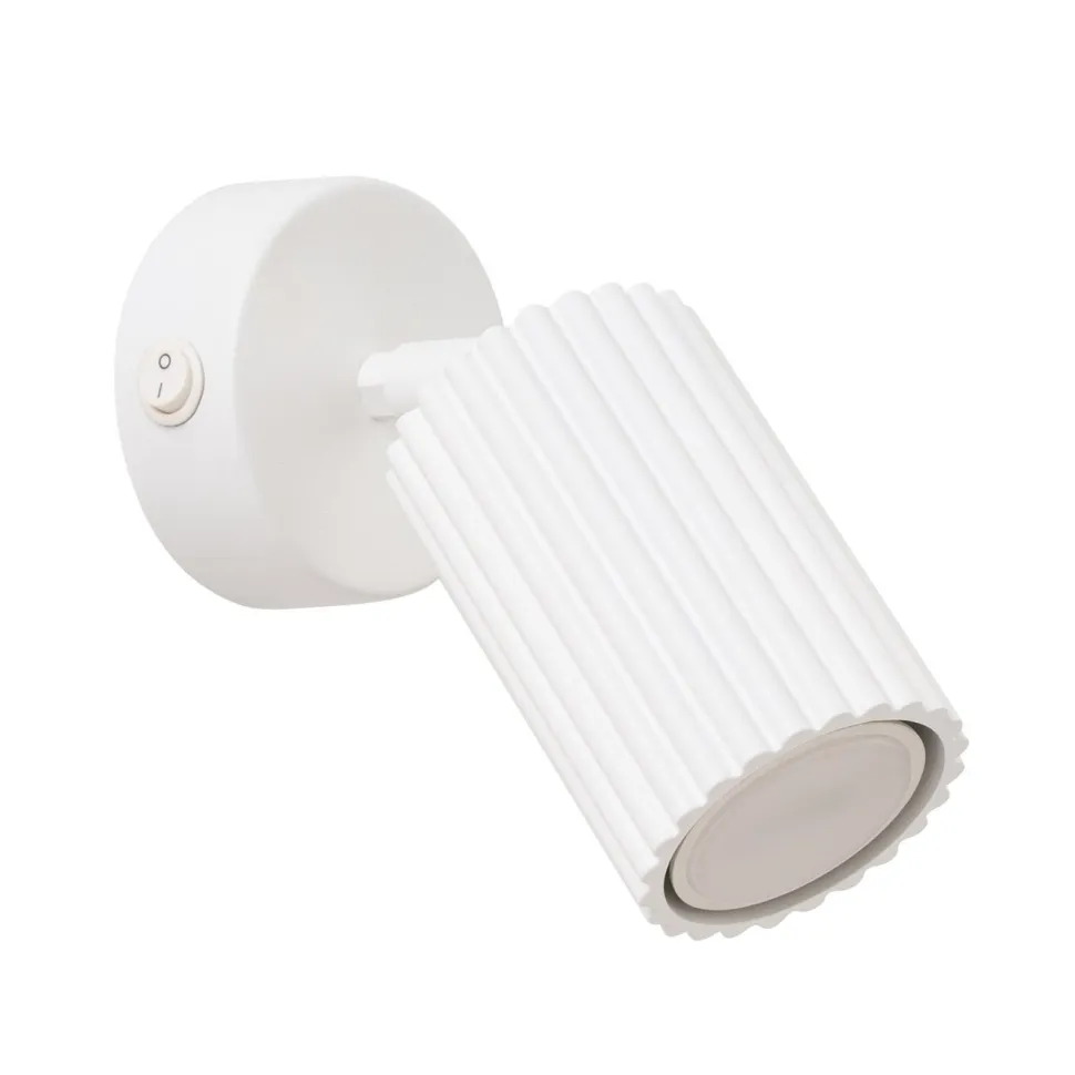 Kinkiet KARBON biały z włącznikiem