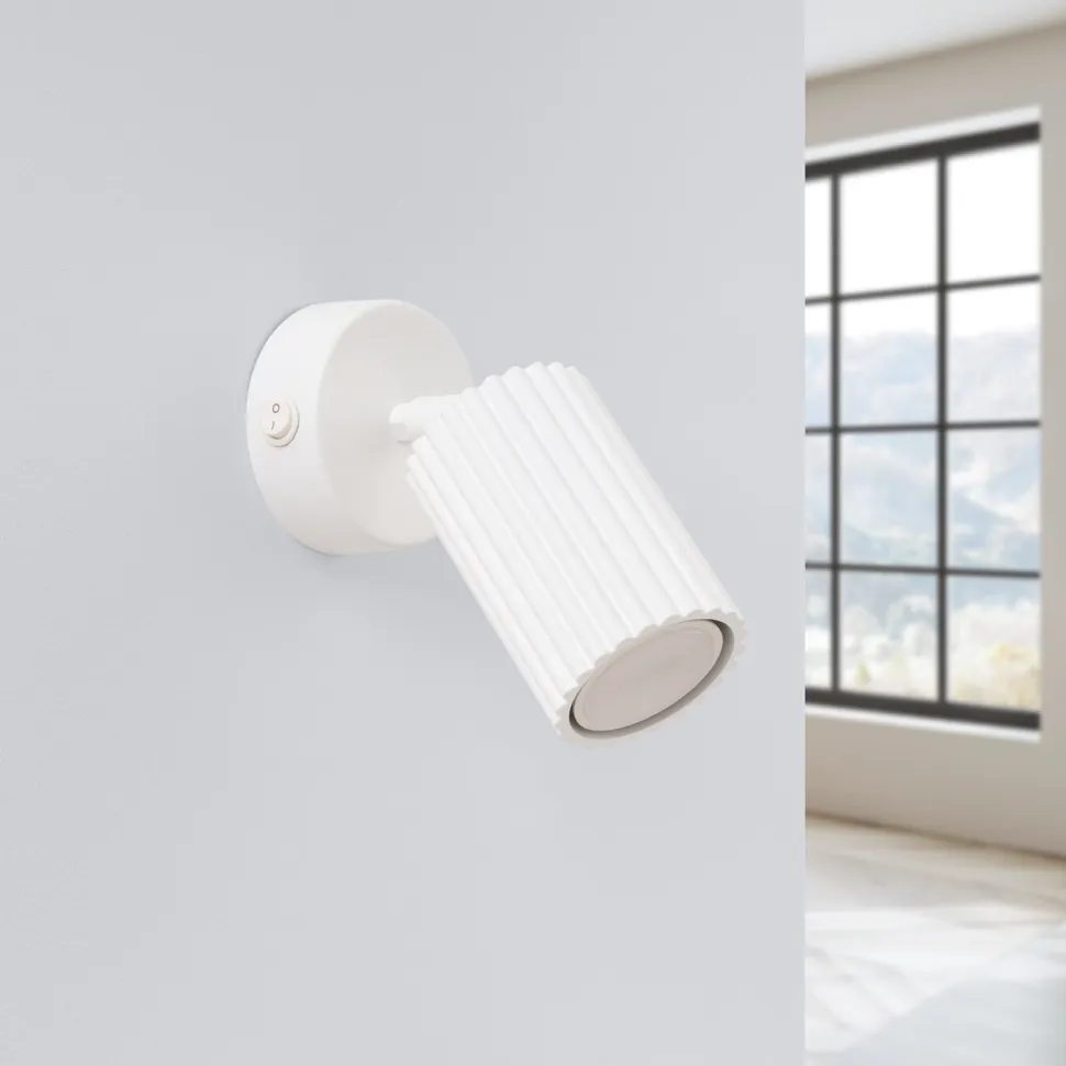 Kinkiet KARBON biały z włącznikiem