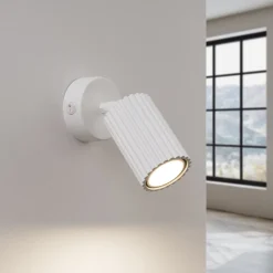 Kinkiet KARBON biały z włącznikiem