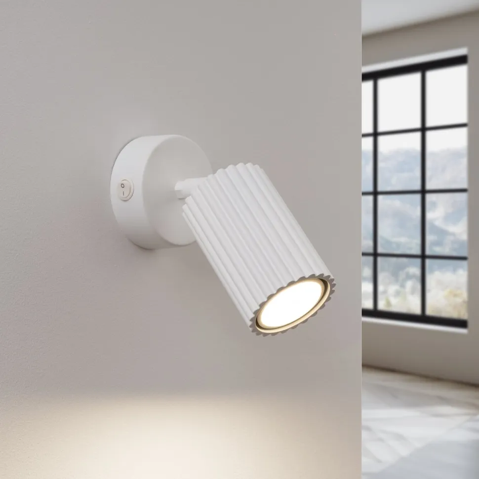 Kinkiet KARBON biały z włącznikiem