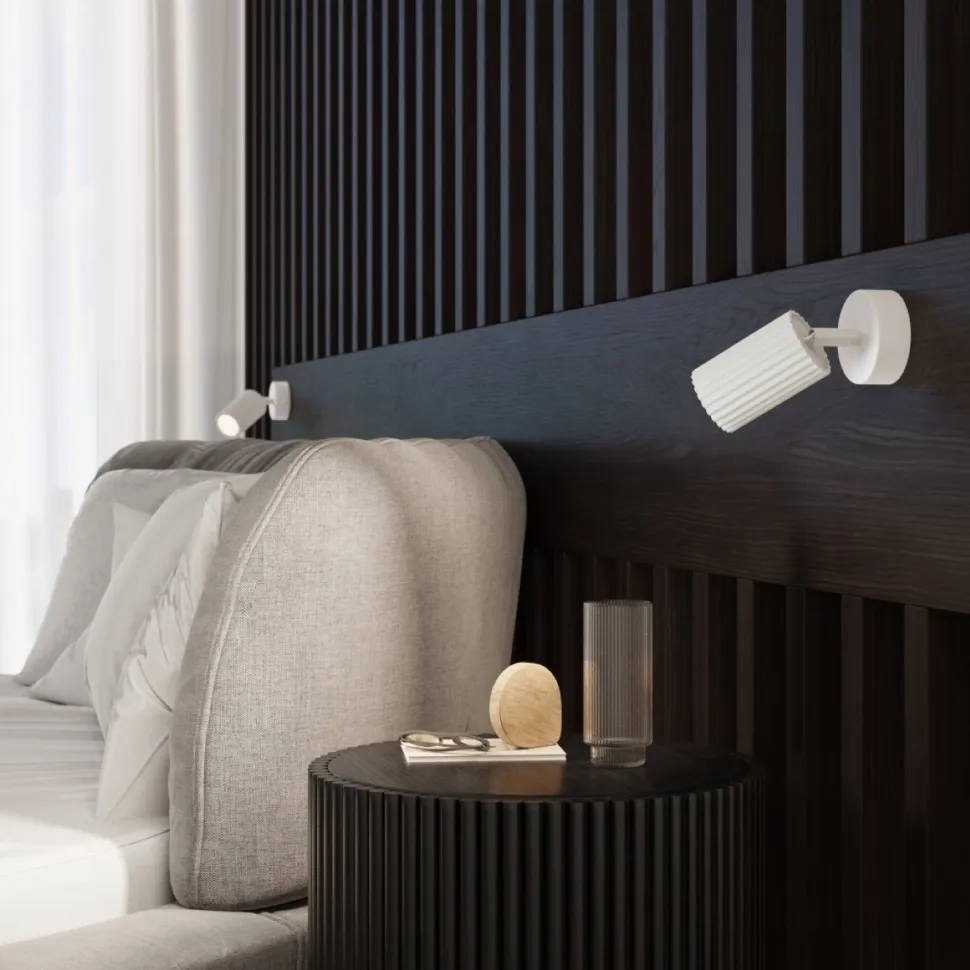 Kinkiet KARBON biały z włącznikiem