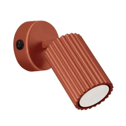 Kinkiet KARBON ochra czerwona z włącznikiem