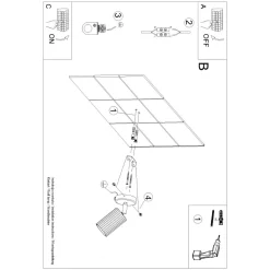 Kinkiet KARBON zielony oliwkowy z włącznikiem