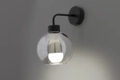 Kinkiet Lady lampa czarny 1x40W E27  klosz dymiony