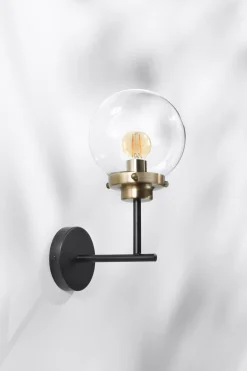 Kinkiet Lens lampa czarny+patynowy  matowy 1x40W E14 klosz bezbarwny