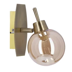 Kinkiet Lentini lampa patynowy 1x40W G9  klosz bursztynowy
