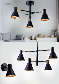 Kinkiet Less 1x40W E14 czarny matowy