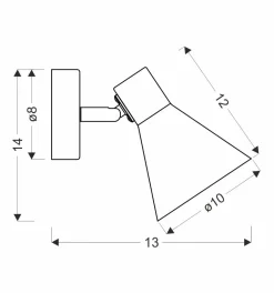 Kinkiet Less 1x40W E14 czarny matowy