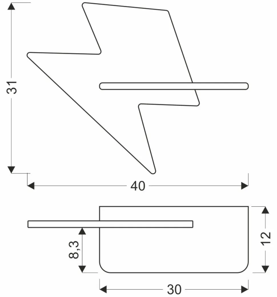 Kinkiet Lightning lampa 4W LED 4000K iq kids z przewodem złoty