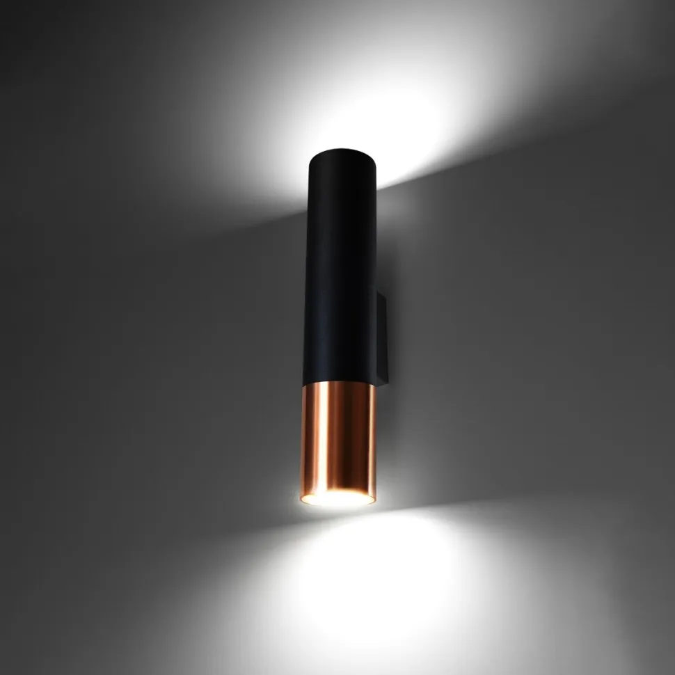 Kinkiet LOOPEZ czarny/miedź