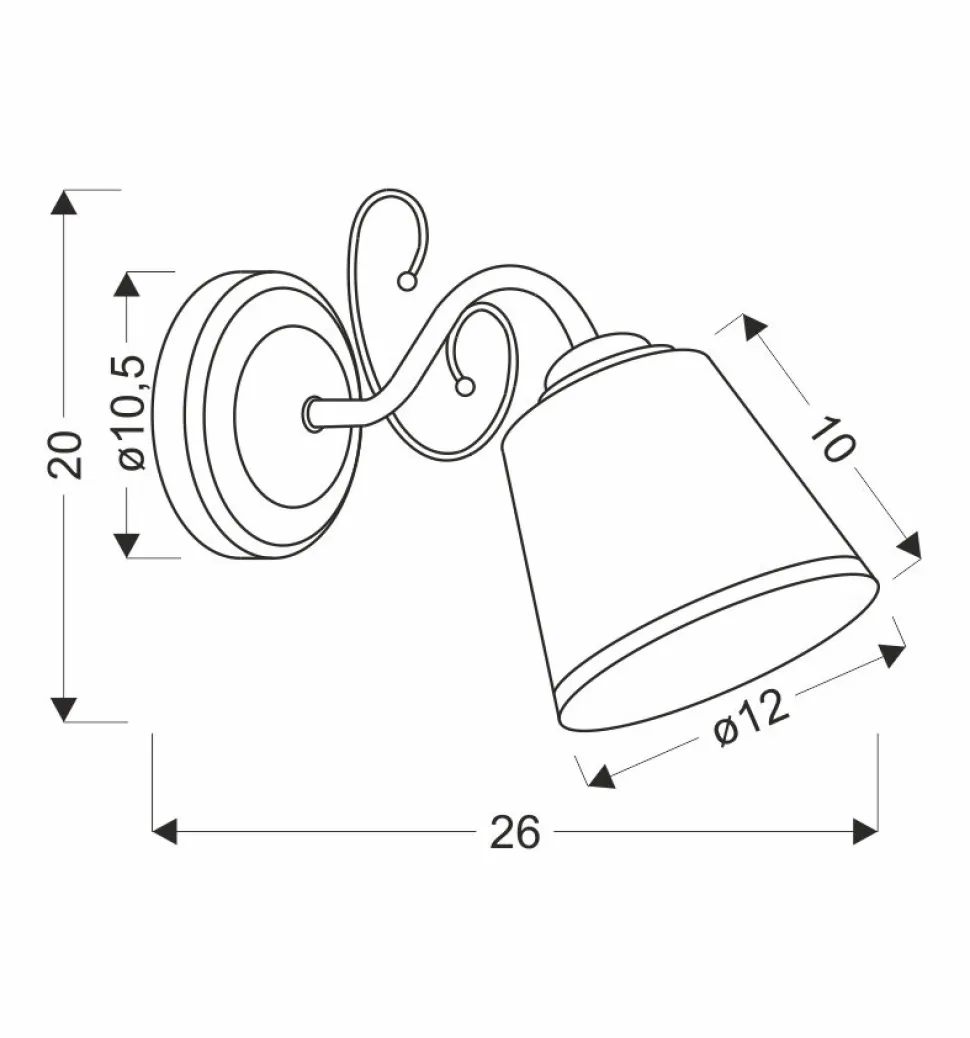 Kinkiet Losanna lampa patynowy 1x40W E14 klosz biały z obwódką