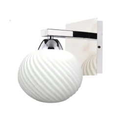 Kinkiet Madryt lampa chrom 1x60W E27  klosz biały