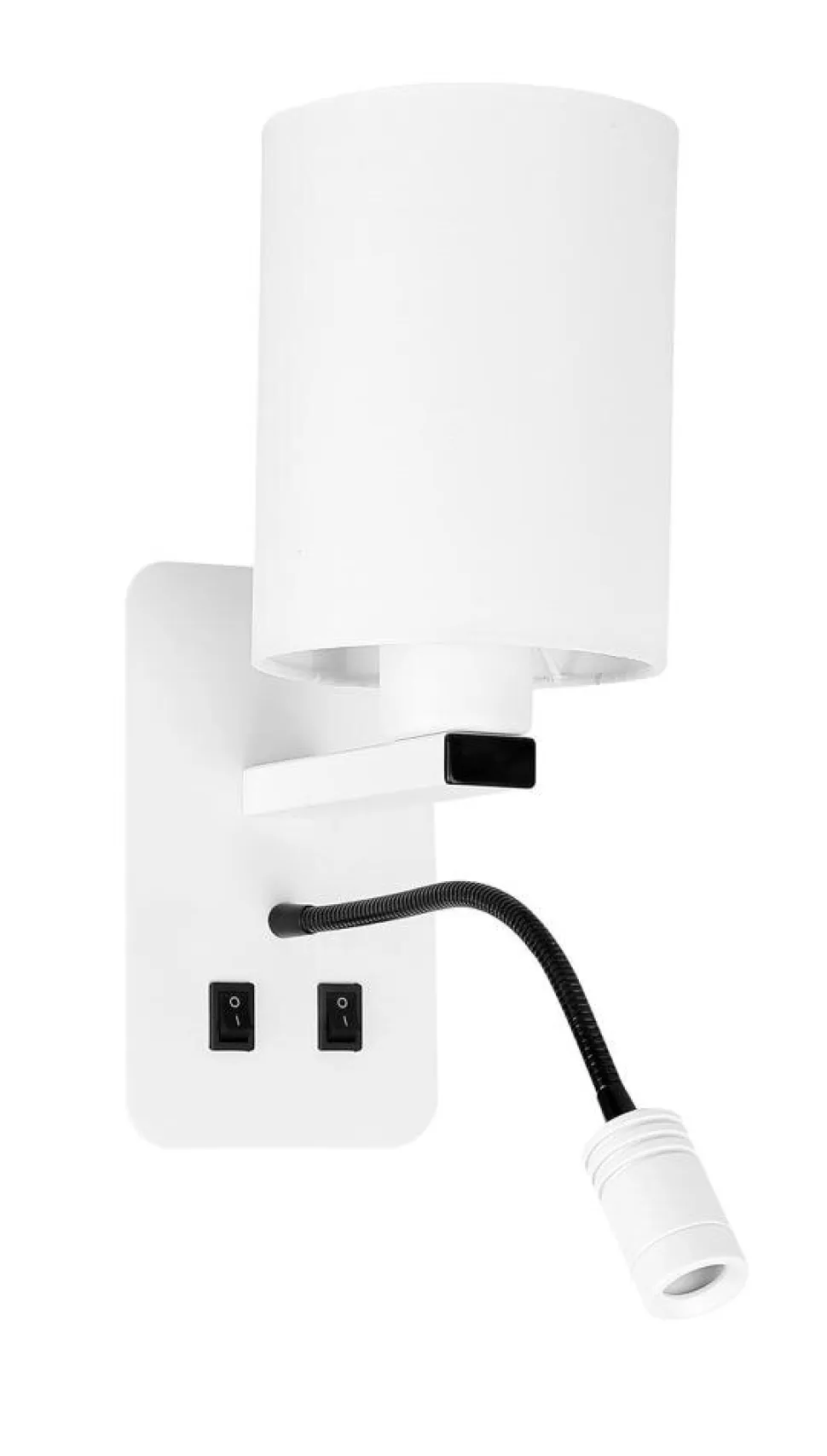 Kinkiet Magnum 3 lampa prostokątny 1x40W E27+3W LED abażur okrągły biały