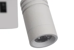 Kinkiet Magnum 3 lampa prostokątny 1x40W E27+3W LED abażur okrągły biały