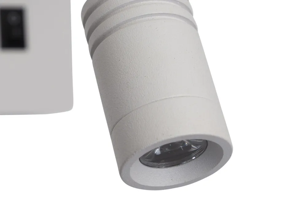 Kinkiet Magnum 3 lampa prostokątny 1x40W E27+3W LED abażur okrągły biały