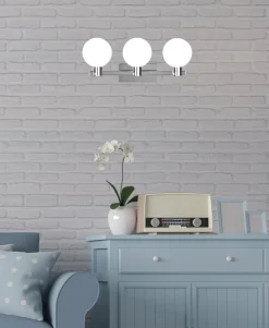 Kinkiet Maldus lampa chromowy 3x40W G9  klosz biały