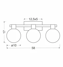 Kinkiet Maldus lampa chromowy 3x40W G9 klosz biały