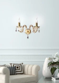 Kinkiet Maria Teresa 2x40W E14 złoty