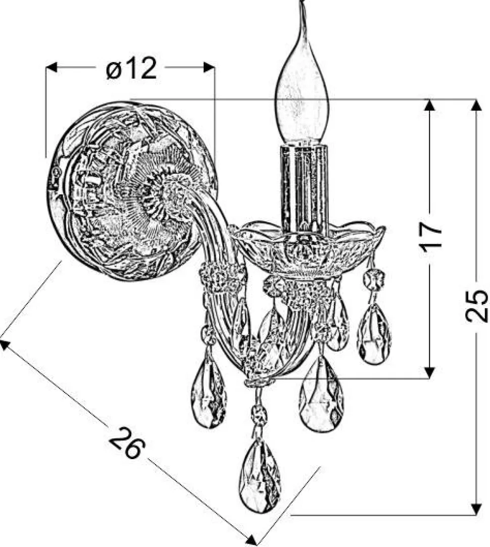 Kinkiet Maria teresa 1x40W E14 złoty
