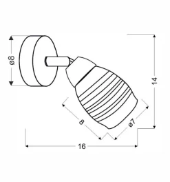 Kinkiet Milton 1x10W E14 chrom