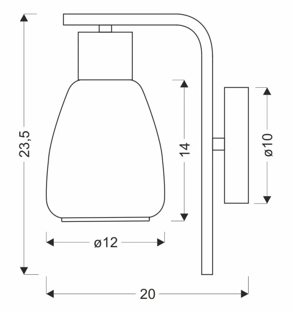 Kinkiet MOLDO lampa 1x40W E27 klosz bursztynowy
