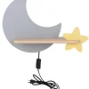 Kinkiet Moon lampa 5W LED 4000K iq kids  z przewodem szary+złoty