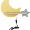 Kinkiet Moon lampa 5W LED 4000K iq kids  z przewodem złoty+szary