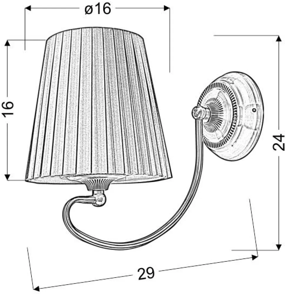 Kinkiet Mozart 1x60W E27 patynowa miedź miodowy