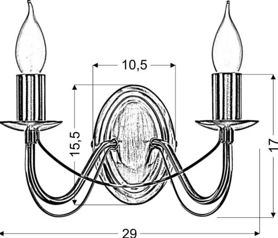 Kinkiet Muza 2x40W E14 patyna
