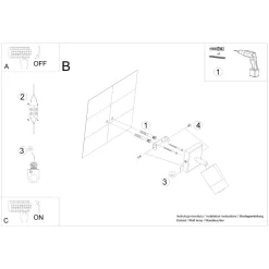 Kinkiet NERO czarny/chrom