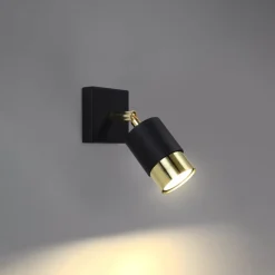 Kinkiet NERO czarny/złoty