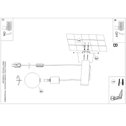 Kinkiet NIMBI G9 z włącznikiem