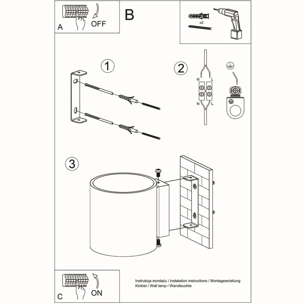 Kinkiet ORBIS 1 biały