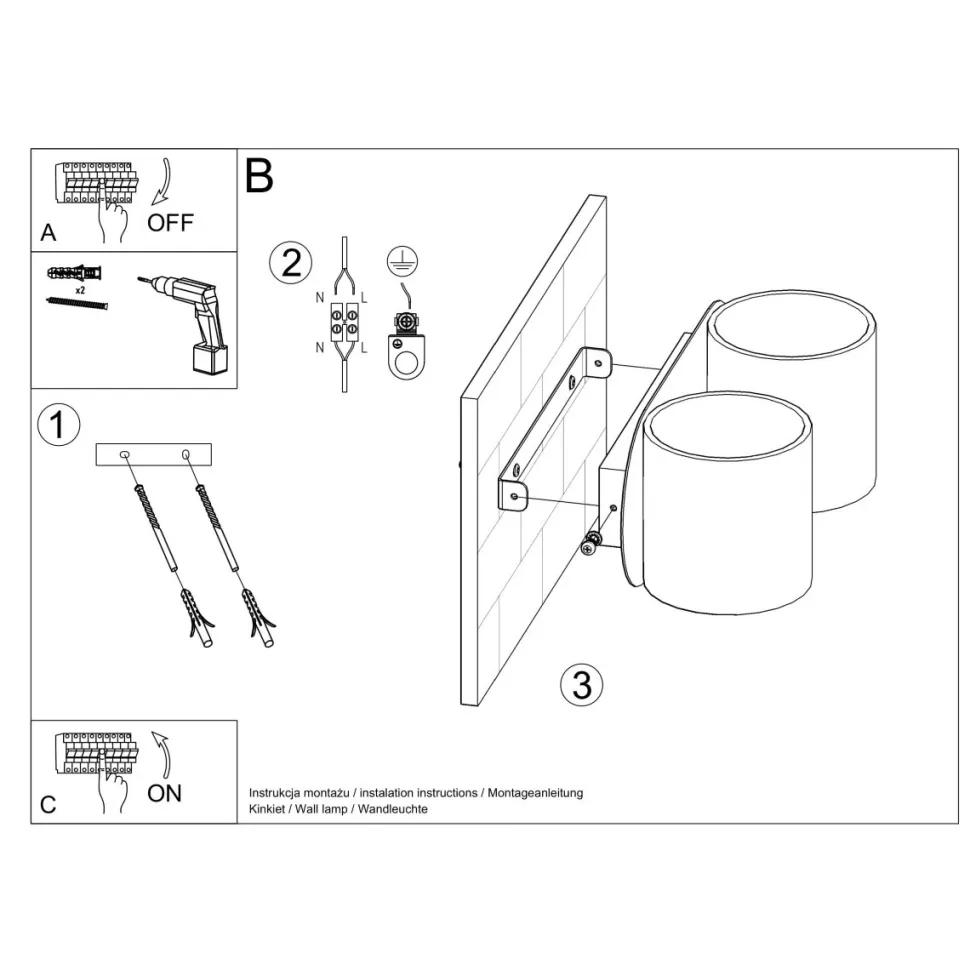 Kinkiet ORBIS 2 czarny