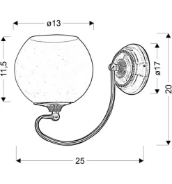 Kinkiet Orbit 1x60W E27 patynowa miedź