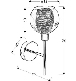 Kinkiet Ozzo 1x40W E14 chrom klosz bezbarwny