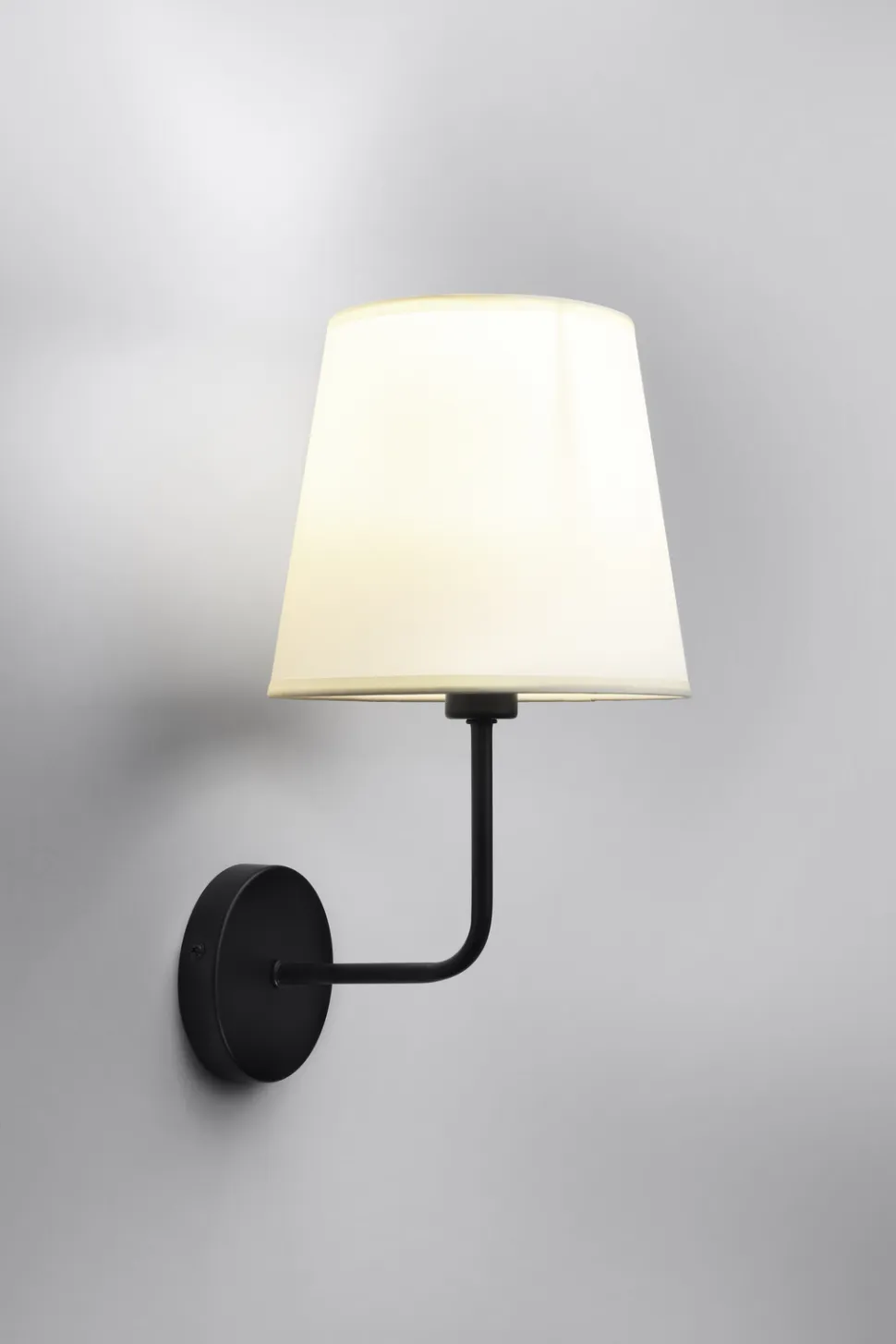 Kinkiet Pasteri lampa czarny matowy 1x40W E14 abażur beżowy