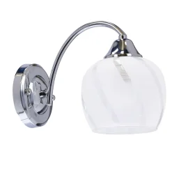 Kinkiet Prego lampa chromowy 1x40W E27  klosz bezbarwny