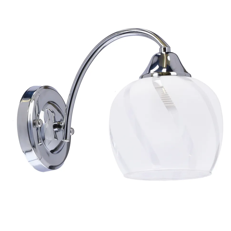 Kinkiet Prego lampa chromowy 1x40W E27 klosz bezbarwny