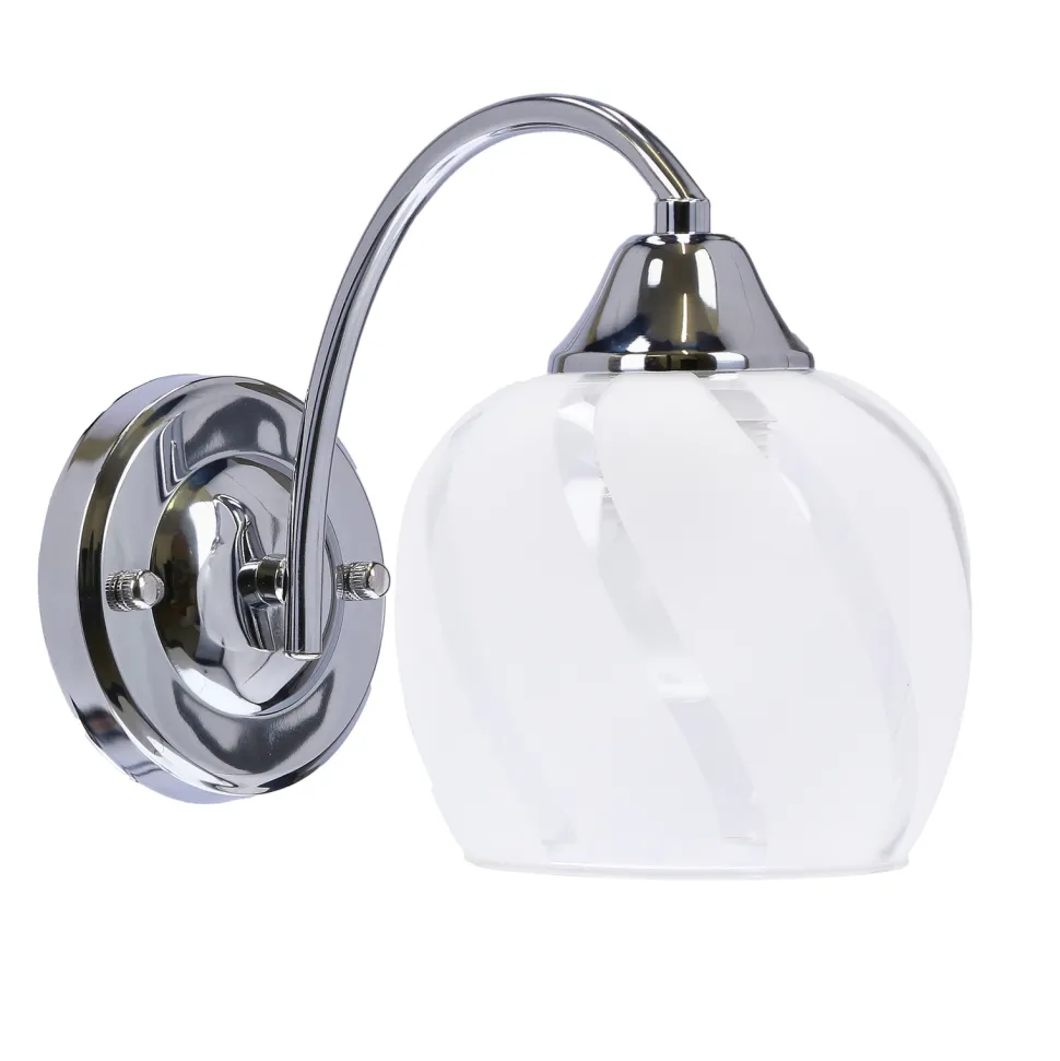 Kinkiet Prego lampa chromowy 1x40W E27 klosz bezbarwny