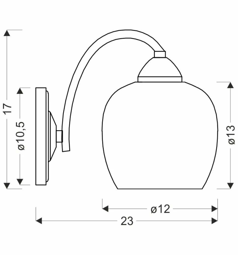 Kinkiet Prego lampa chromowy 1x40W E27 klosz bezbarwny