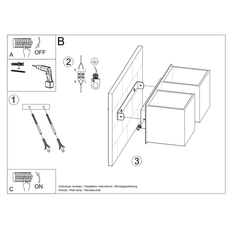 Kinkiet QUAD 2 czarny