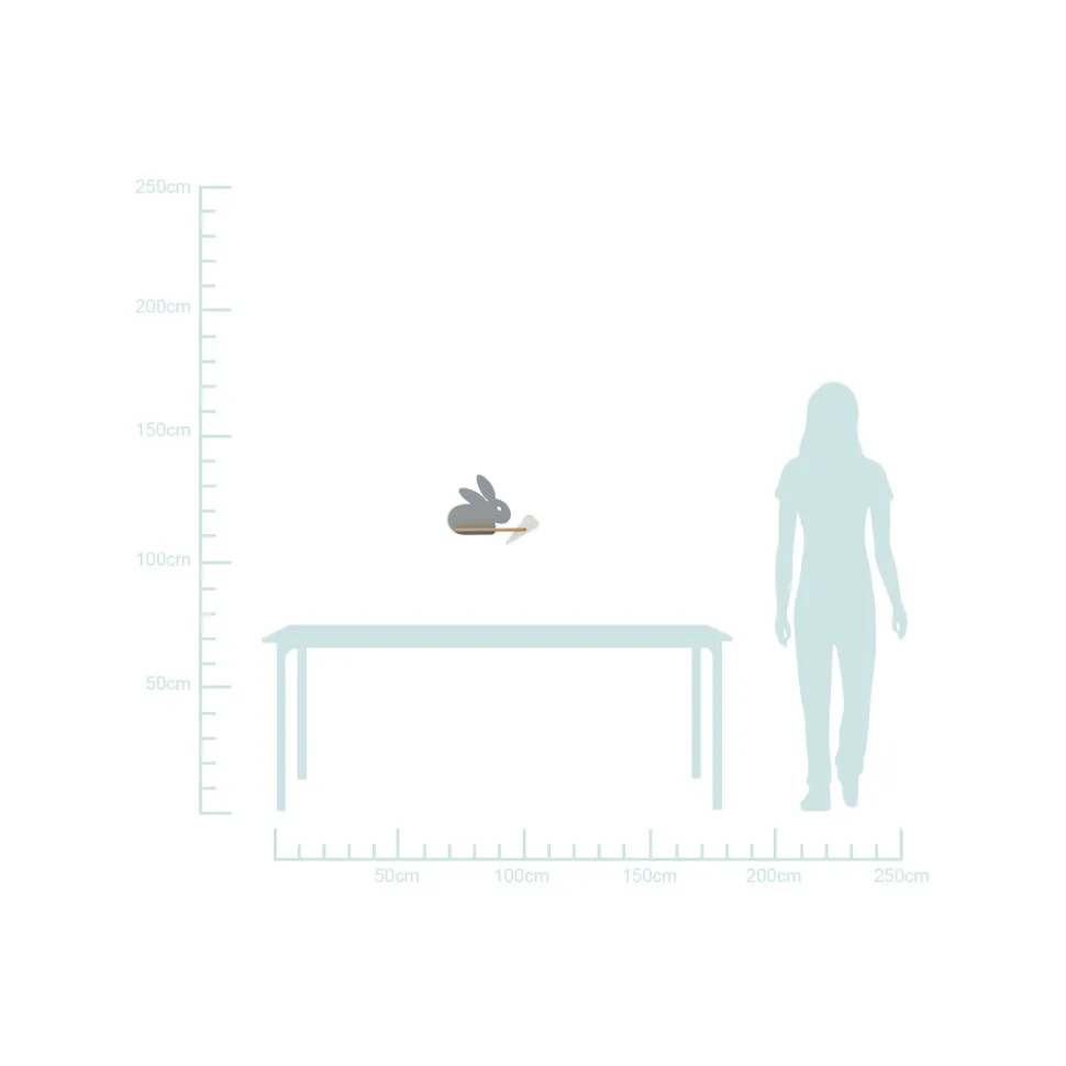 Kinkiet Rabbit lampa 4W LED 4000K iq kids szary+biały