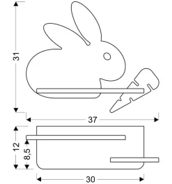 Kinkiet Rabbit lampa 4W LED 4000K iq kids szary+biały