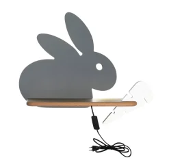 Kinkiet Rabbit lampa 4W LED 4000K iq  kids z przewodem szary+biał