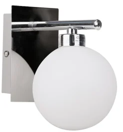 Kinkiet Raisa lampa chromowy 1x40W G9 klosz biały