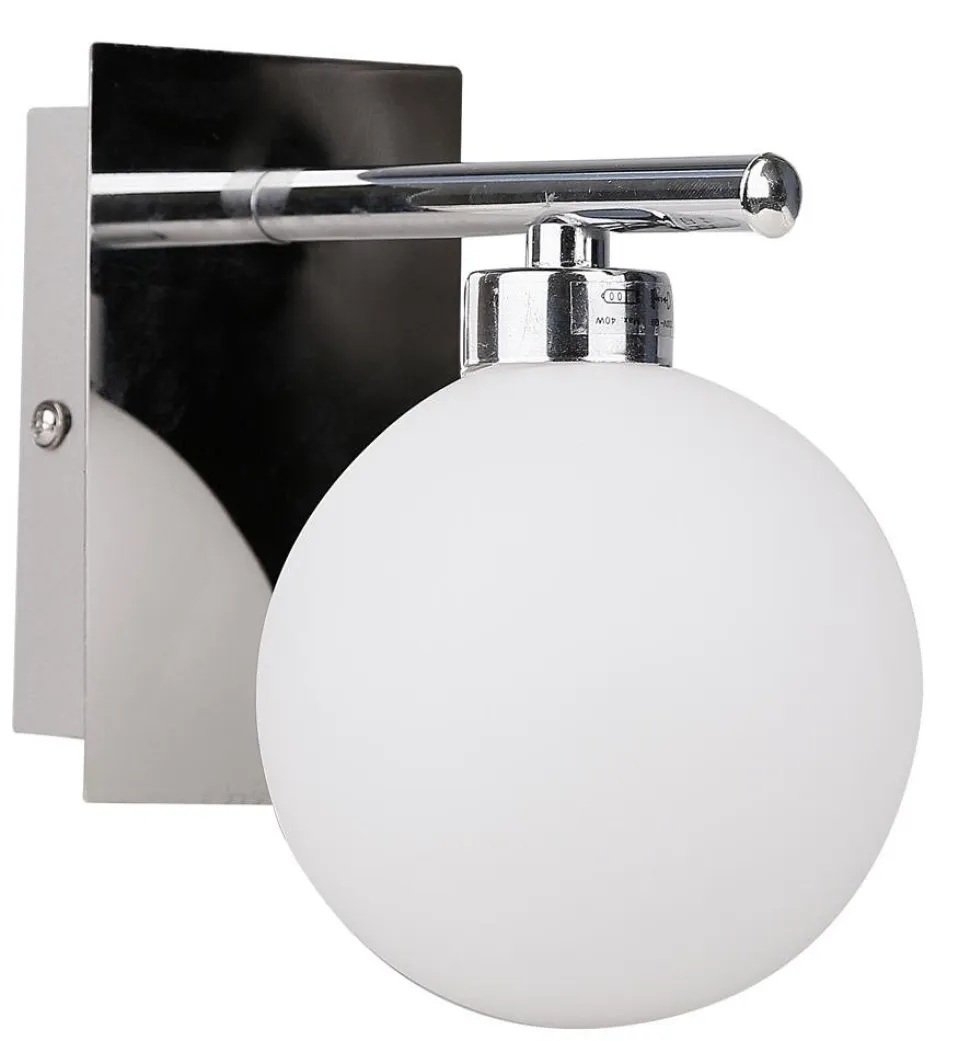 Kinkiet Raisa lampa chromowy 1x40W G9 klosz biały